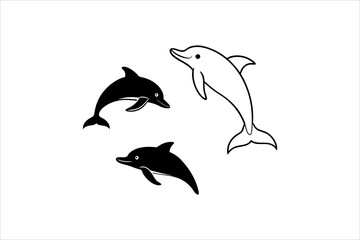 Dolphin silhouette vector