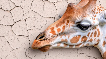 Obraz premium A close-up of giraffes at Giraffe Manor in Kenya, displaying their unique patterns and features, emphasizes wildlife conservation efforts.