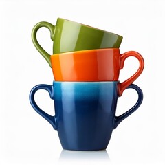 three colorful cups
