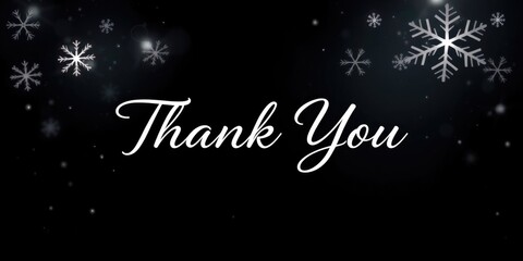 A thank you banner displays elegant lettering in a winter-themed design, celebrating International Thank You Day and encouraging appreciation for teachers and workers