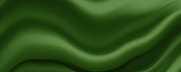 Obraz premium Abstract green background. green silk satin texture background. Beautiful soft folds on the fabric. green elegant textile background .