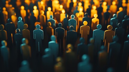 Crowd of People  Diverse Group  Social Gathering  Abstract Figures