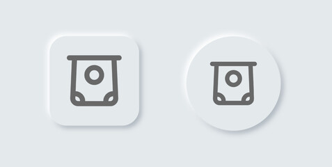 Withdrawal line icon in neomorphic design style. Cash out signs vector illustration.