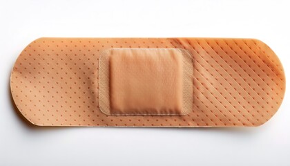 Obraz premium adhesive bandage or sticking, sticky, medical plaster or band aid is a small medical dressing used for injuries not serious enough to require stitches or sutures. Isolated on white background