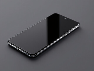 Sleek smartphone with vibrant screen on reflective surface.