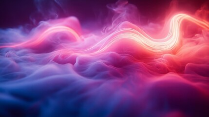 Fototapeta premium Dynamic Waves of Colorful Light in Ethereal Misty Atmosphere