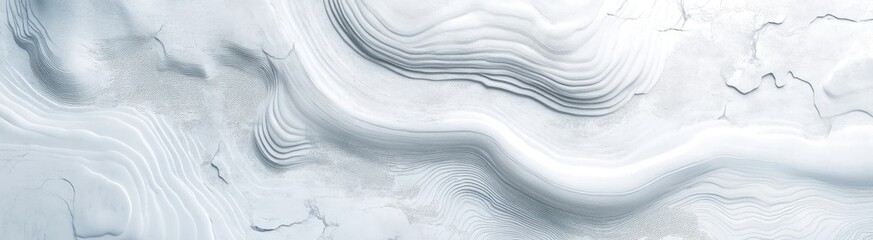 Obraz premium Abstract White Landscape: Swirling Layers and Textured Terrain