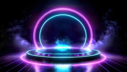 Minimalist Futuristic Podium Design with Smooth Curved Surfaces and Glowing Accents for Sci-Fi-Inspired Look