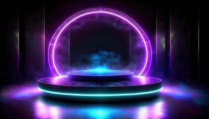 Minimalist Futuristic Podium Design with Smooth Curved Surfaces and Glowing Accents for Sci-Fi-Inspired Look