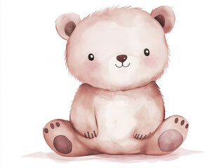 cute bear in watercolor style drawing