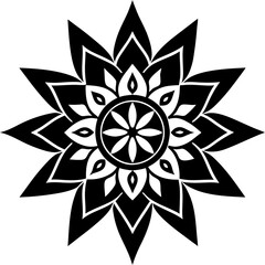 black and white flower