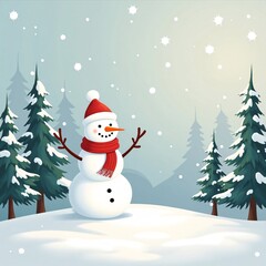Fototapeta premium a snowy winter landscape vector wallpaper