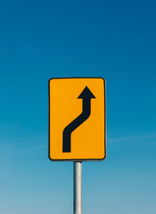 Unexpected Right Turn Warning Sign