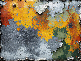 Fototapeta premium Rusty metal texture with cracks and peeling paint.