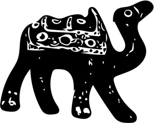 black and white camel animal isolated 