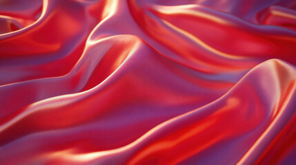 Obraz premium Crimson Silk Drape: Luxurious, rich red silk fabric with soft, flowing folds and subtle highlights. The image evokes elegance, sophistication, and sensual texture.