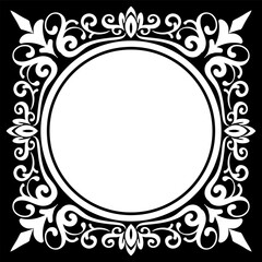 A vintage frame illustration element. Floral symmetry border. Fit for banner, background, merchandise. Vector Eps 10.