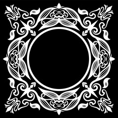 A vintage frame illustration element. Floral symmetry border. Fit for banner, background, merchandise. Vector Eps 10.