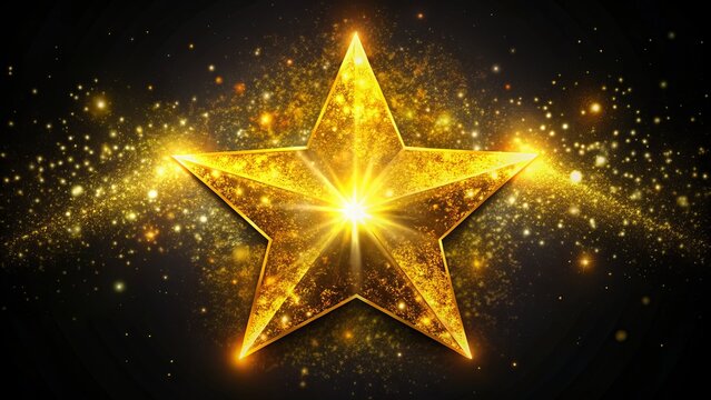 Celestial Starburst: Yellow Star with White Spots, Rule of Thirds Composition, Space Art, Astronomy Photography