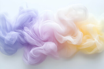 Pastel Fabric Swirls, A Dreamy, Soft Texture of  Lavender, Pink & Yellow Hues in Gentle Movement