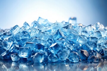 Obraz premium Crushed Ice Texture: High-Resolution Eye-Level Photo, White Background, Cool, Refreshing, Ice Cubes