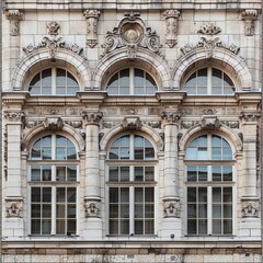 facade of old stone building unfinished frontal view.