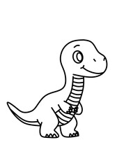 illustration of a cute baby dinosaur, a sketch for children to learn to color