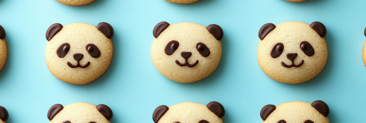 Obraz premium Panda-Themed Cookies with Smiling Faces