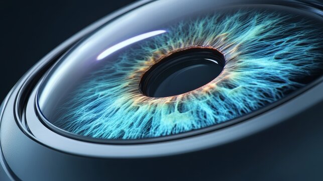 Image showcasing an intraocular lens IOL designed for cataract surgery, highlighting the advanced technology and features of intraocular lenses for effective visual correction during procedures.