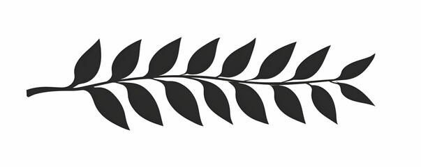 Elegant Branch with Dark Leaves,  Nature's Beauty Gracefully Displays its Pattern with Simple Sophistication.