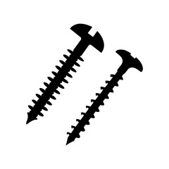 Two short screw silhouette icon vector illustration design on white background.