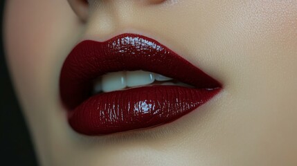 Obraz premium Close-up of Luxurious Red Lips