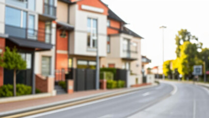 Obraz premium Residential neighborhood houses blurred background.