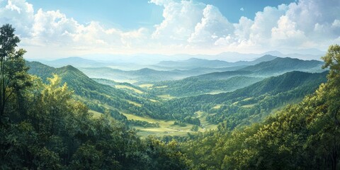 Scenic view of the southern mountains showcasing the beauty of nature, featuring lush landscapes and serene vistas from a prominent elevation in the Ozark region. Explore the southern mountains today.
