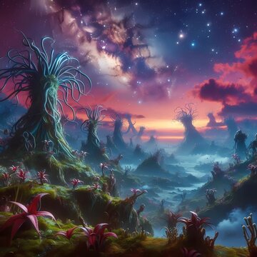 Alien, extraterrestrial landscape