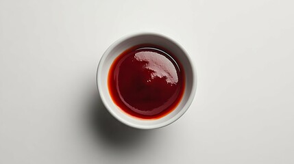 Vibrant Red Sauce in a White Bowl