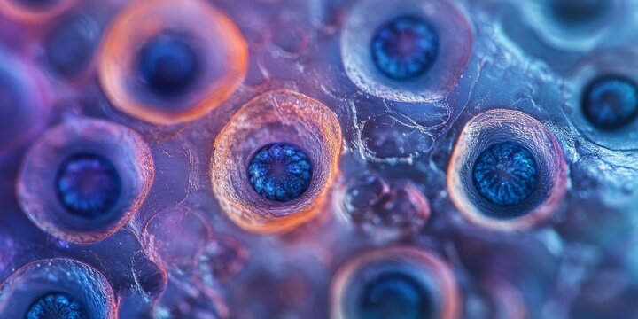 Eggs of Ascaris lumbricoides roundworm are observed in human stool samples under a microscope at 400x magnification, revealing the distinctive characteristics of these roundworm eggs.