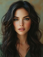 Naklejka premium Stunning Woman Portrait with Elegant Style