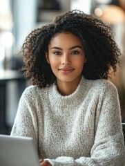 Fototapeta premium Confident Woman Working on Laptop