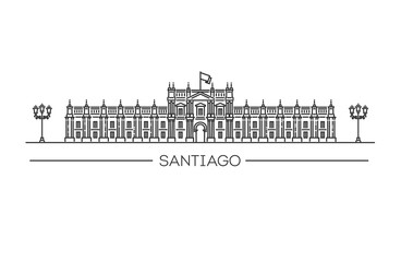 Fototapeta premium Palacio de la moneda vector isolated. Vector flat illustration. Chile, Santiago