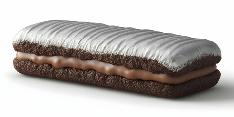 Obraz premium Silver-Topped Chocolate Biscuit Delight, A textured double-layered chocolate sandwich cookie with a unique metallic topping, offering a delightful sweet and rich taste experience.