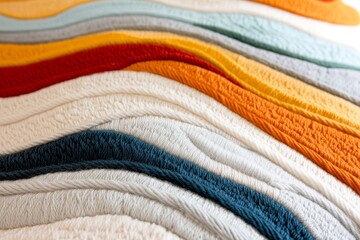 Colorful Yarn Texture Rainbow Wool Threads Craft Background