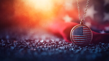 Fototapeta premium Patriotic pendant symbolizes remembrance on Memorial Day. 