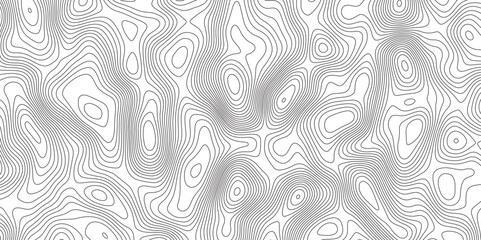 Abstract topographic contours map background. Topographic map and landscape terrain texture grid. Modern design with White background with topographic wavy pattern design. Black-white background. 