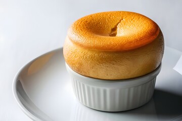 Close-Up of Fluffy and Creamy Cheese Soufflé