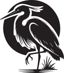 heron silhouette vector