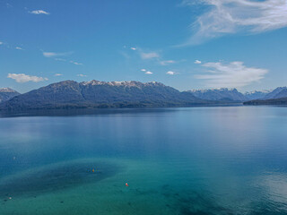 Lake Nahuel Huapi in Villa La Angostura town, Argentina. Aerial view