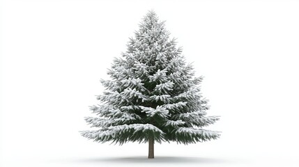 Fototapeta premium 3D Render of Snow-Covered Pine Tree with Alpha Channel