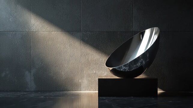 Innovative trophy with abstract design and intricate details on a black base