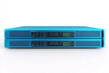 Shot of Data Center With Multiple Rows of Fully Operational Server Racks. Modern Telecommunications, Artificial Intelligence, Supercomputer Technology Concept. 